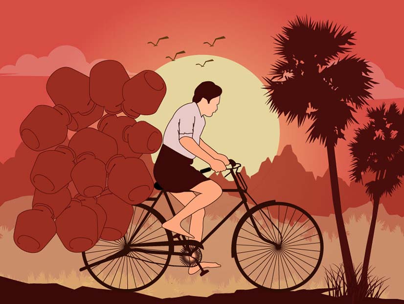 Man on cycle illustration free download